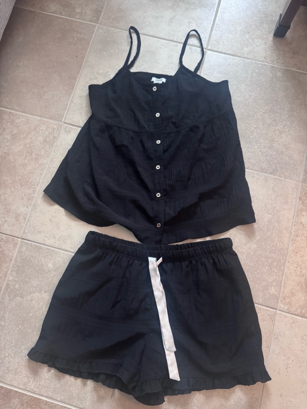 Jason Wu Black Cami and Shorts Lounge Set